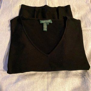 Ralph Lauren Black V-Neck Sweater - Size S